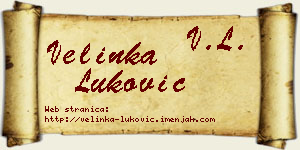 Velinka Luković vizit kartica